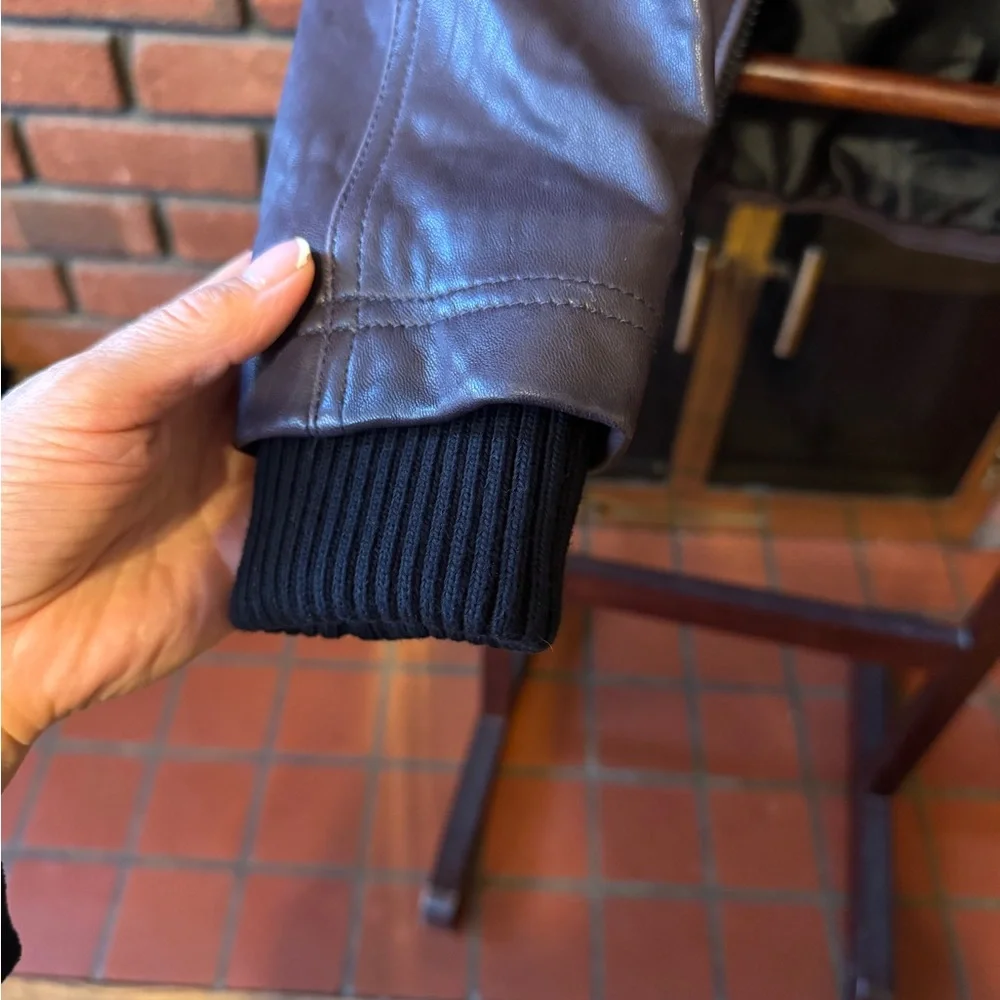 Soia & Kyo Dark purple Brown Bomber leather jacket size S in great condition - Picture 7 of 12